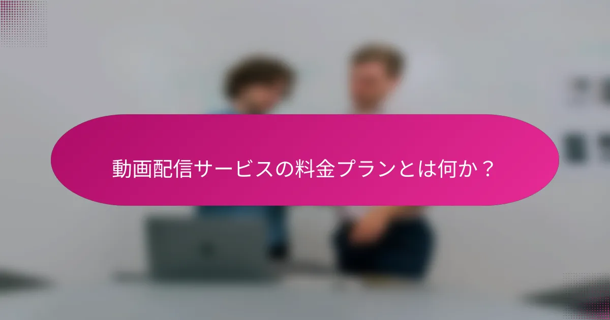 動画配信サービスの料金プランとは何か？