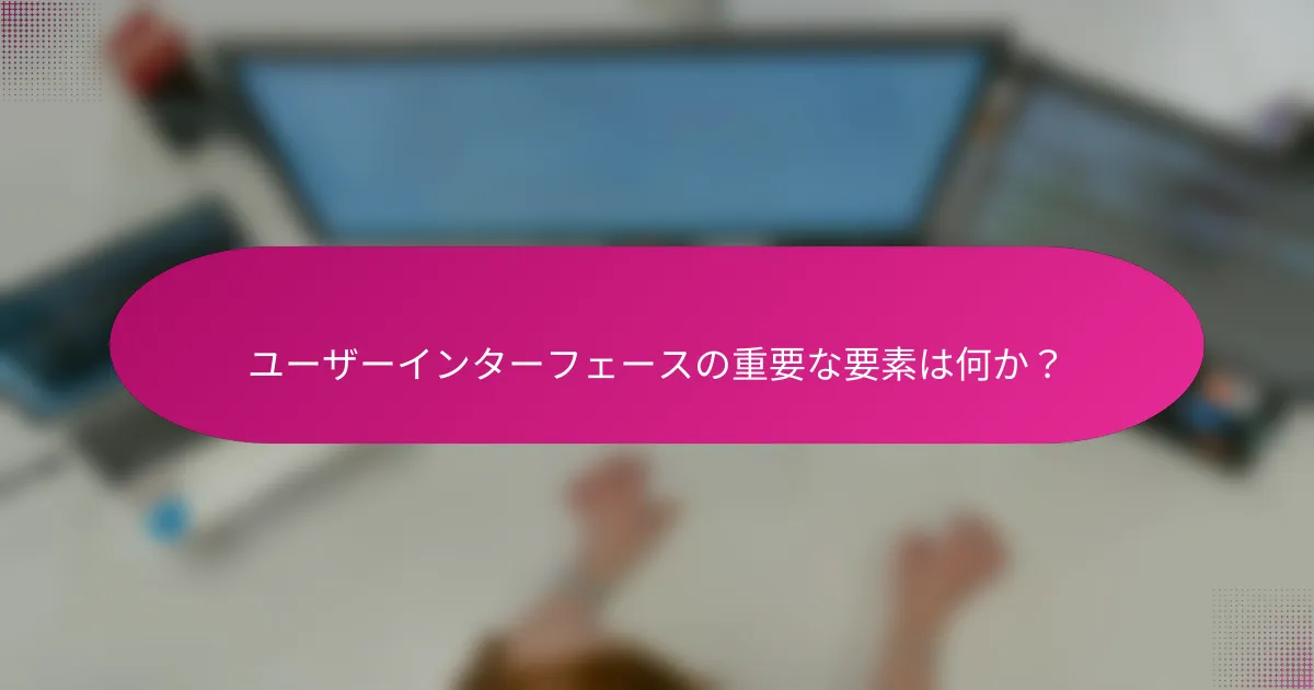 ユーザーインターフェースの重要な要素は何か？